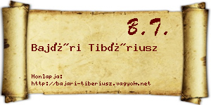 Bajári Tibériusz névjegykártya